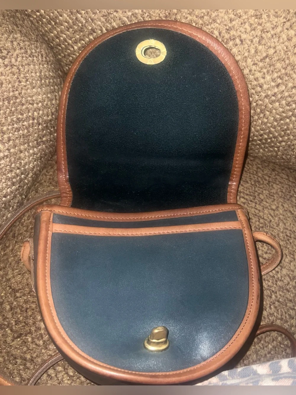 Vintage Coach Spectator Prairie Bag 9954 Black British Tan Leather USA 1995